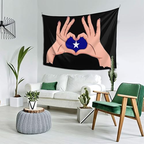 Miniatura 3 de LIFANGMI Holding A Heart Bonnie Blue Flag Tapestry Wall Hanging 60x40 Inch Bedroom Living Room Dormitory Home Decoration Wall Tapestry