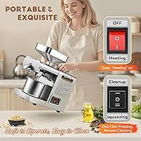 Vista 5 de CGOLDENWALL Máquina de Prensa de Aceite, Prensa Automática de Aceite, Extractor de Aceite de 1000W para Prensado en Frío y Caliente, Extractor