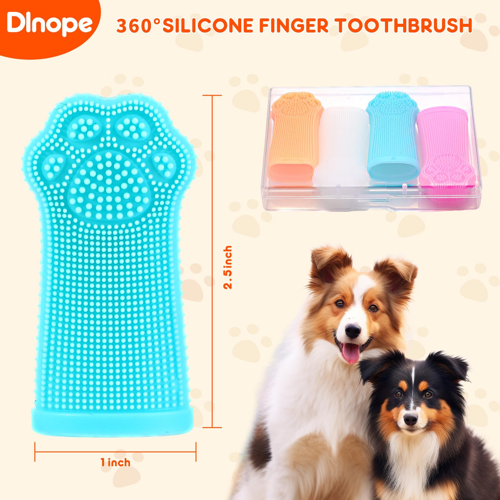 Dog Finger Toothbrush, 4-Pack Finger Toothbrush for Dogs, Upgraded Pet Tooth Brushing Kit, A Fun Dog Teeth Cleaning Tool That Also Doubles as A Gum Massage, Suitable for Medium and Large Dogs. - image 6