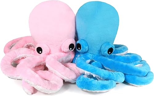 Ice King Bear 2 lindos animales de peluche de pulpo de ojos grandes, color rosa y azul, 22 pulgadas, grande