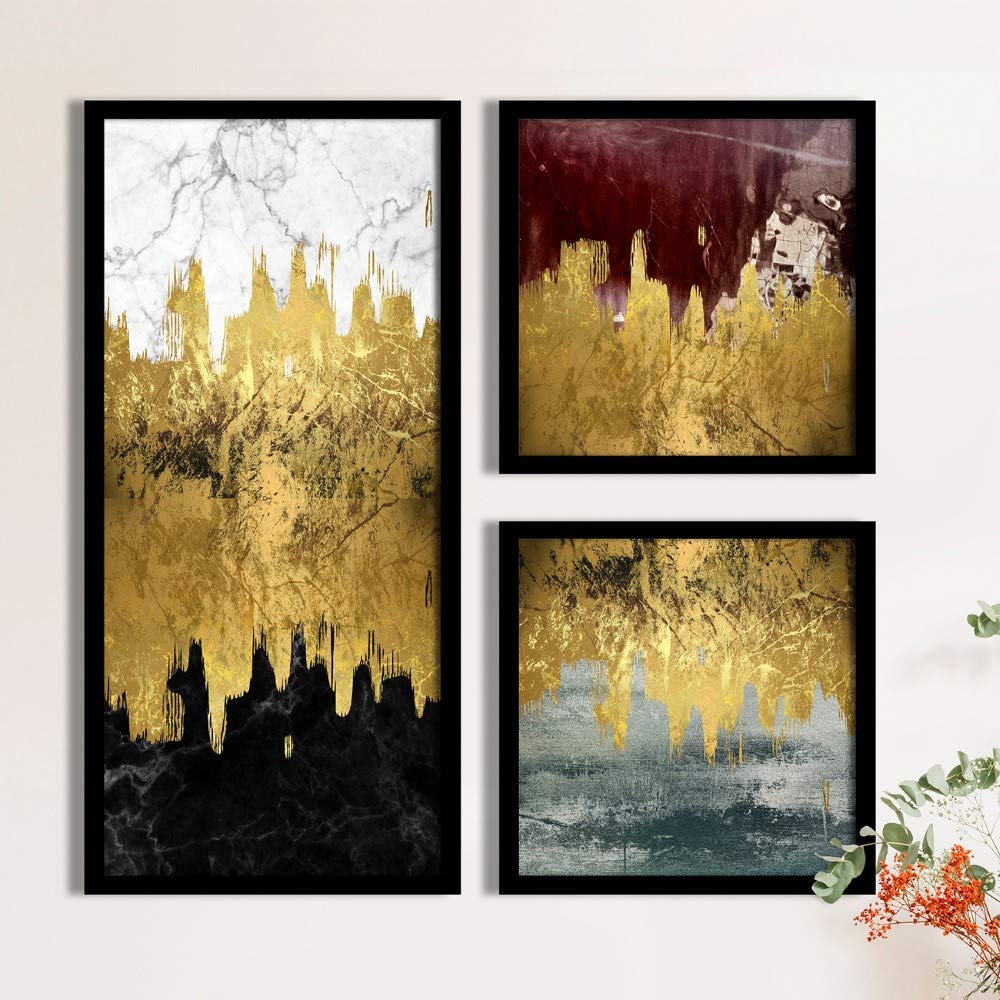 Landscape Deer Art Prints - Set of 3 Framed Wall Decor -9