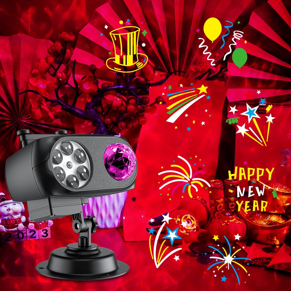 OBEST Party Disco Lights Garden Indoor Decorative Lighting Projectors, Projector Lights Outdoor for Halloween Christmas Holidays Plug in, Star, 2-in-1 Moving Patterns Landscape Lights 80 HD Effects