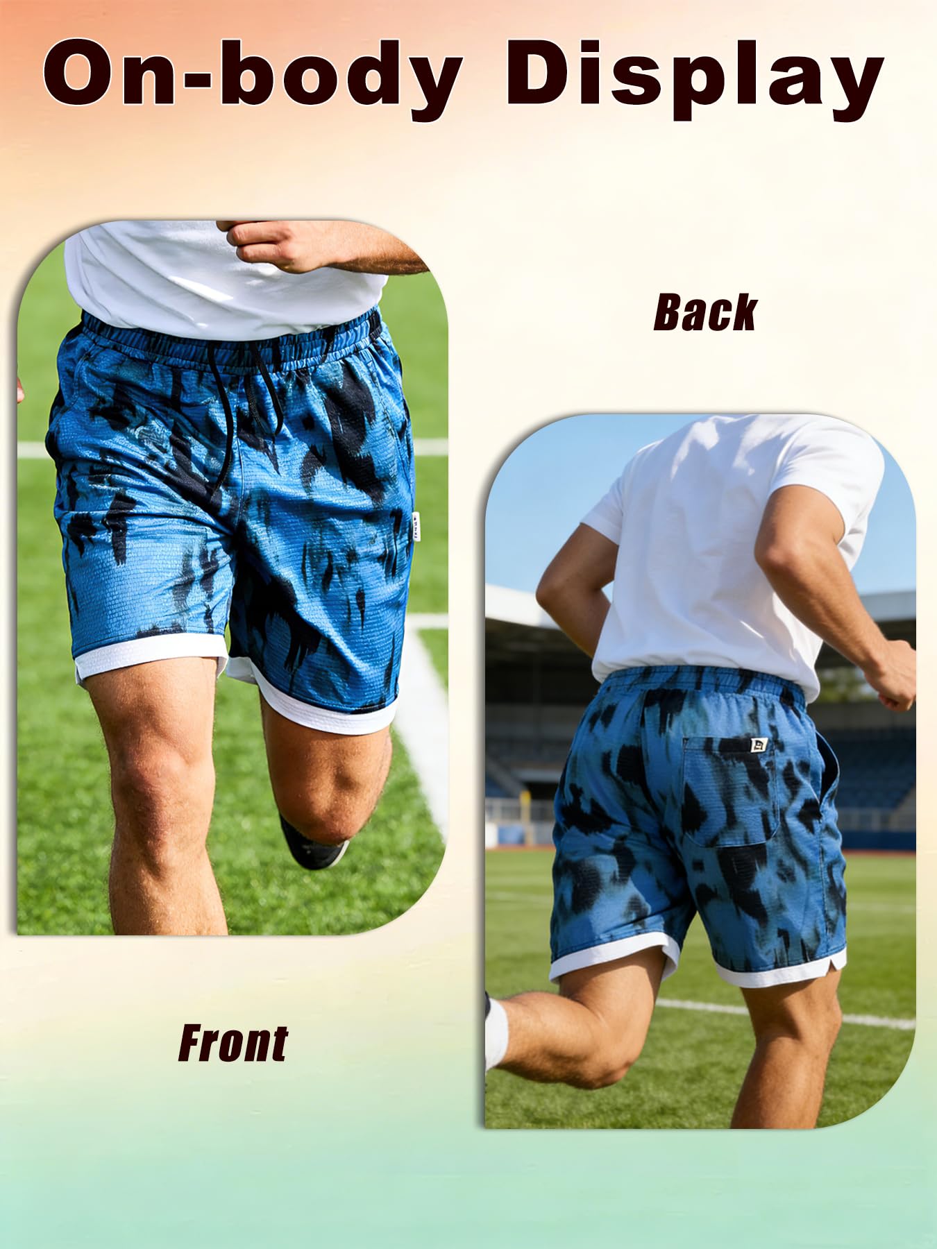 1 paquete de pantalones cortos de fútbol para hombre, transpirables, de secado rápido, para las 4 estaciones, para deportes, viajes, lavables a máquina, ligeros, modernos — view 5