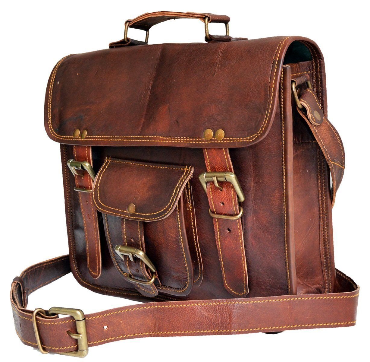 pranjals house Genuine Leather - 13 Inch Laptop Bag - Water Resistant - Spacious Compartment - Adjustable Strap - Travel - Briefcase - Messenger Bag (B071HRSZ16) Amazon Price History, Amazon Price Tracker