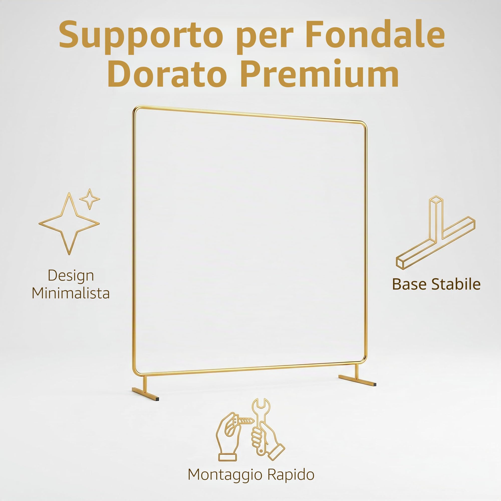 Arco per Matrimonio Sfondo Stand Rettangolare in Metallo per Cerimonia, Festa di Compleanno, Sposa, Baby Shower, Anniversario, Arbor, Decorazione con Palloncini
