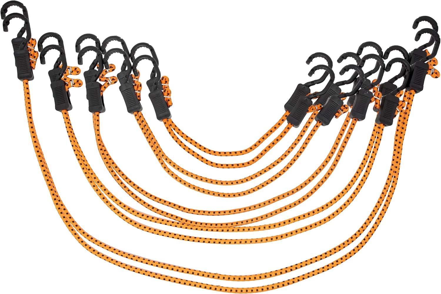 Kotap MABC-ASMT All-Purpose Verstellbare Spanngurte mit Haken, orange/schwarz, Assorted