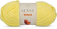 Vista 45 de Sensy - Hilo de terciopelo para ganchillo o manta de bebé, hilo de chenilla, hilo amigurumi, 3.5 onzas, 132 yardas, calibre 5, voluminoso