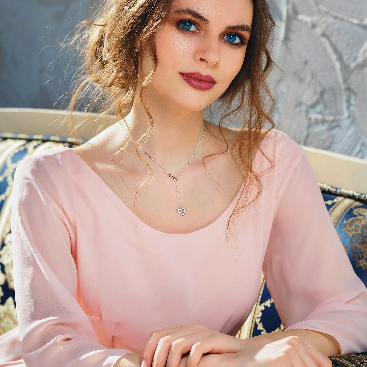 Infinite Heart Necklace - 925 Sterling Silver Heart Necklaces for Women Gifts for Wife Women on Birthday Womens Jewelry Necklace - Image 5