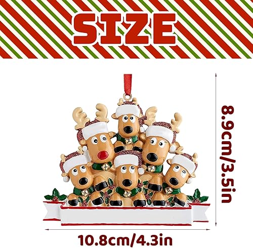 Miniatura 3 de Adornos de Navidad personalizados para familia de 234567, adorno personalizado con nombres, decoración personalizada para árbol de Navidad, recuerdo