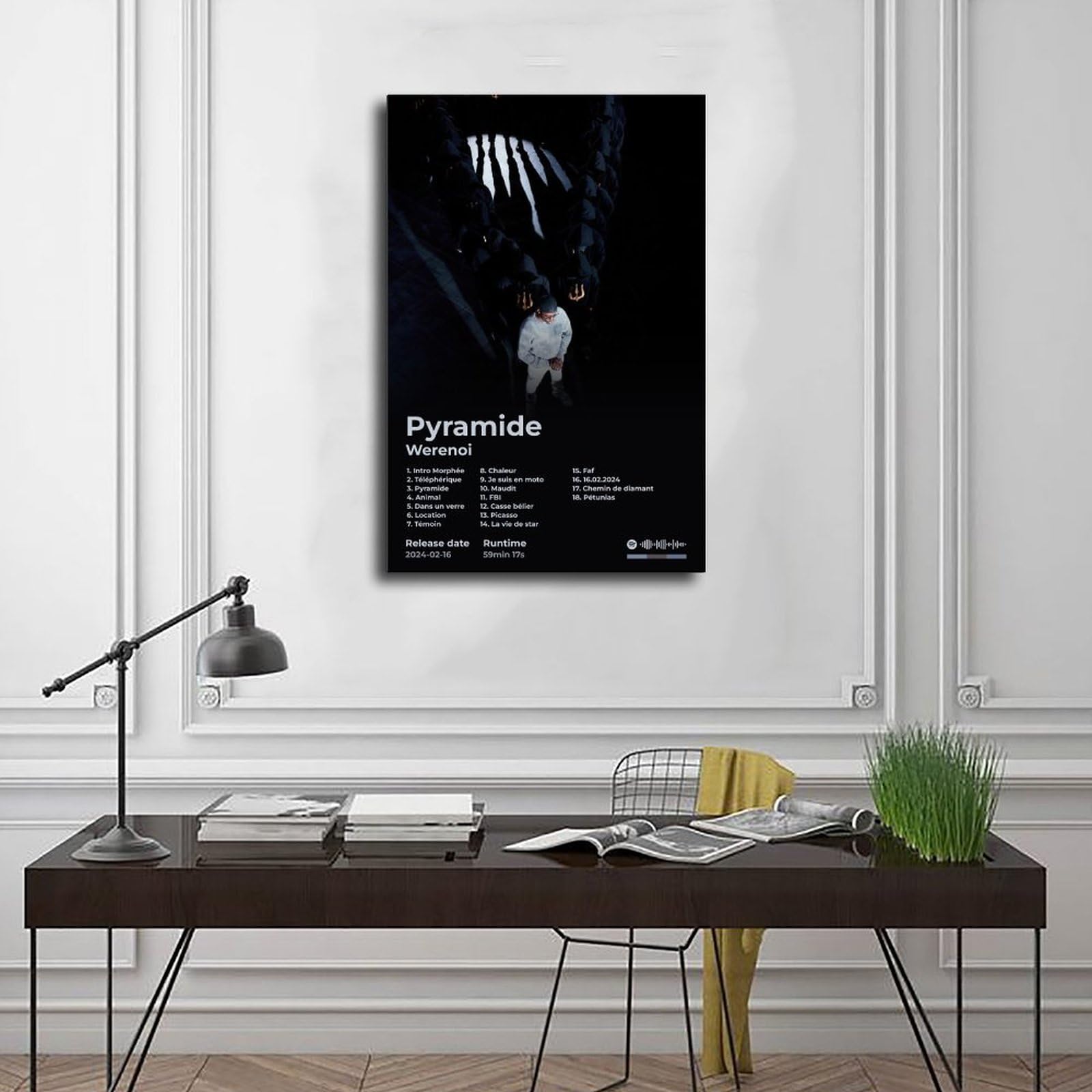 Poster Su Tela Werenoi – Album Musicale Hip Hop Con Piramide E Tracklist, Stampa Artistica Per Cameretta E Studio