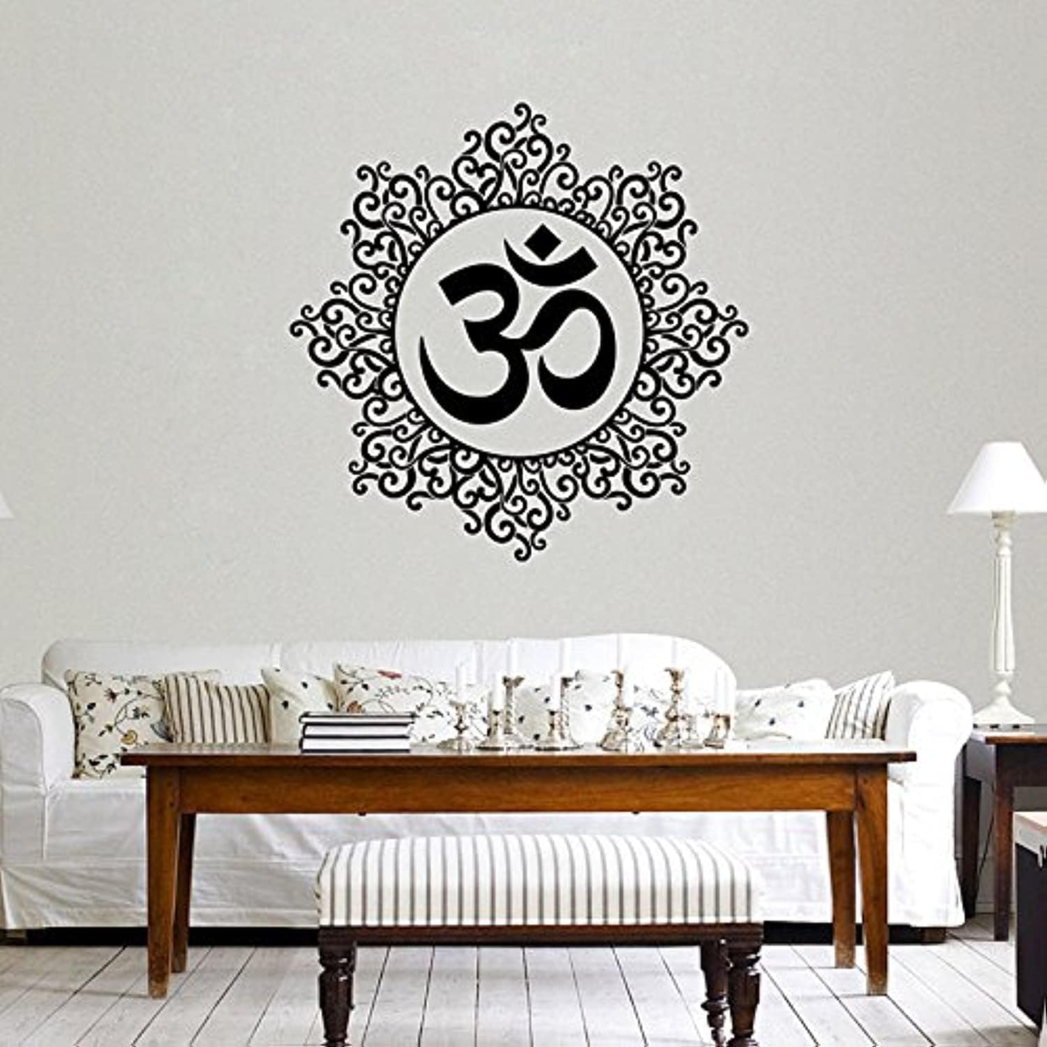 PVC Vinyl ''Designer Om'' Wall Sticker (60cm x 60cm, Black)
