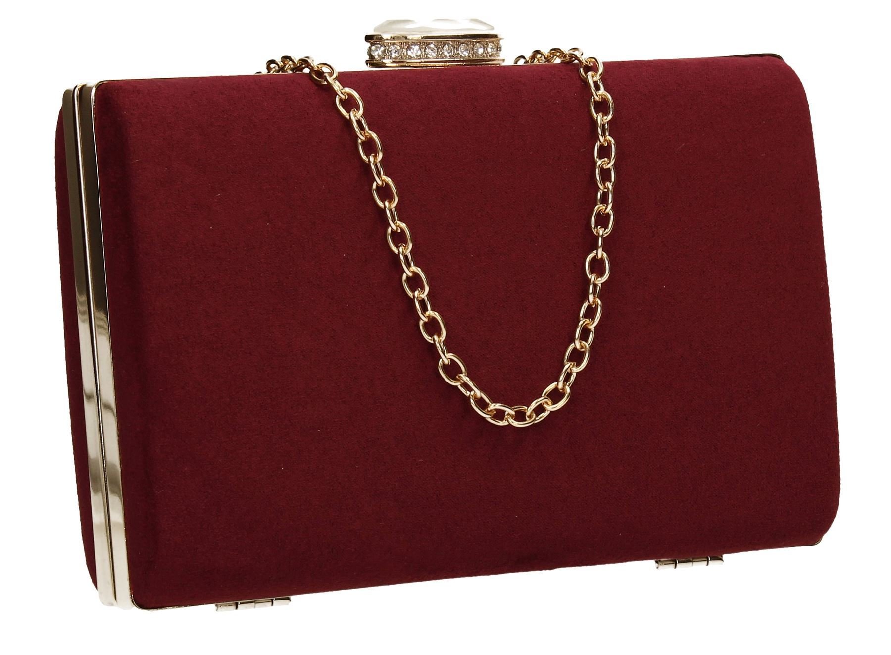 SwankySwans Women's Surrey Clutch Bag, Burgundy