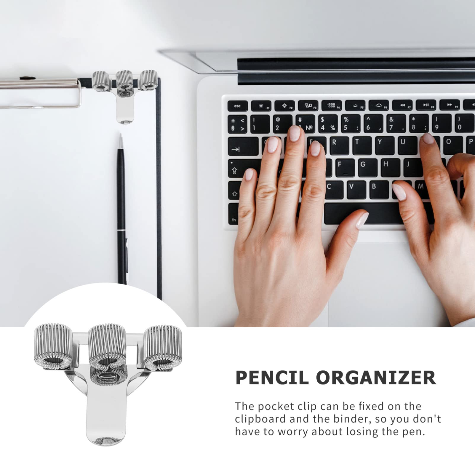TEHAUX 20pezzi Portapenne Metallo Con Clip Organizer Pratico Per Scrivania Design Tre Accessorio Per Penne e Matite Per Ufficio e Studio