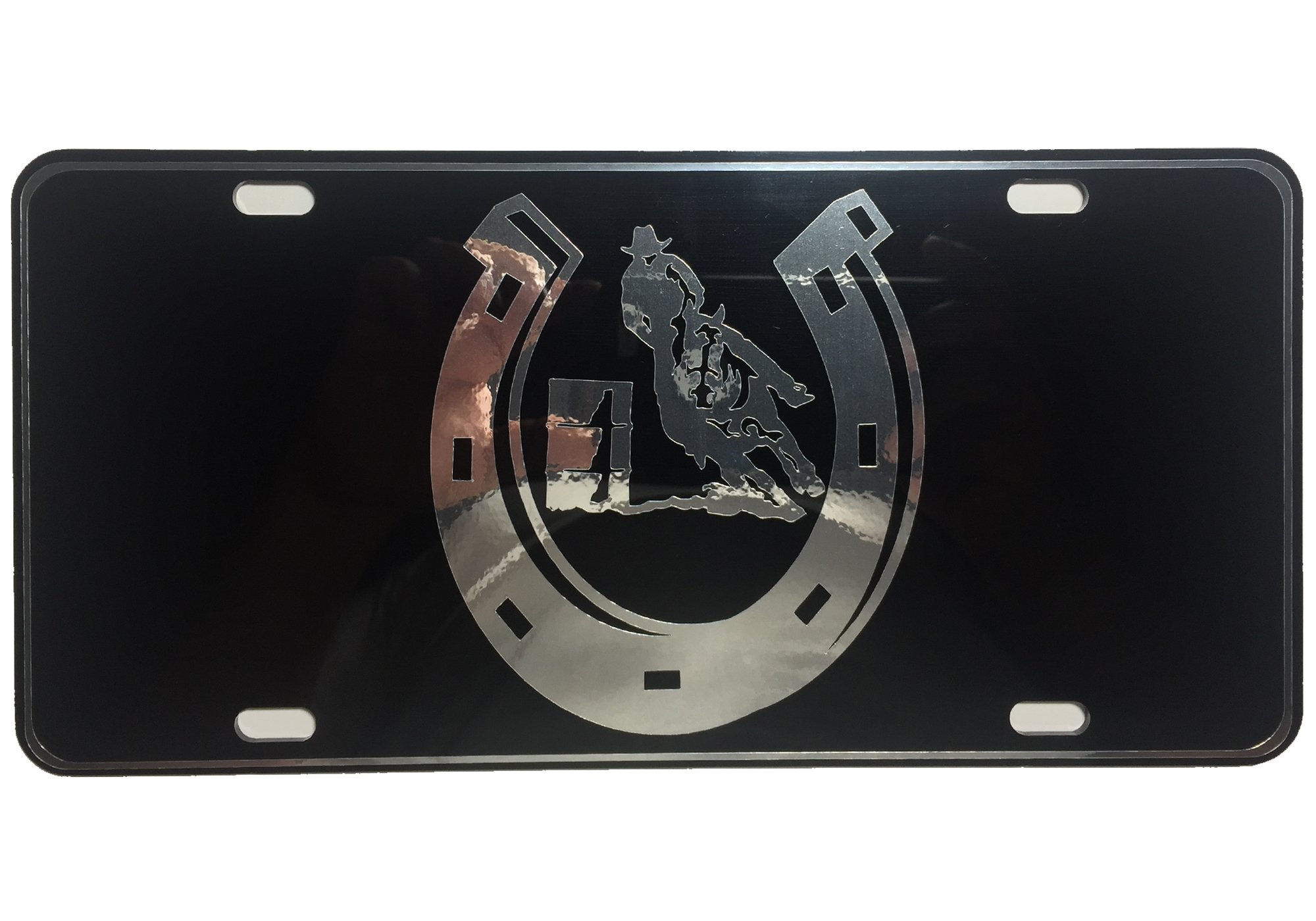 CustoMonsterDesigns Barrel Racer Guy Heavy Duty Aluminum License Plate