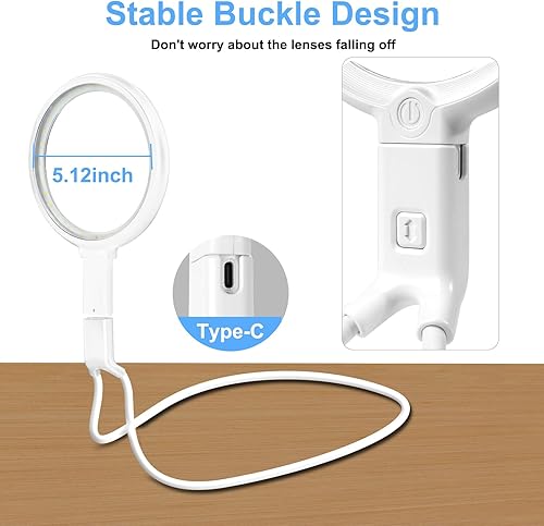 Miniatura 28 de Lupa con 30 luces LED, 10 x 20 x 45 X, lupa iluminada de mano con 1 luz UV para lectura, inspección, monedas, joyas, lupa de luz de exploración