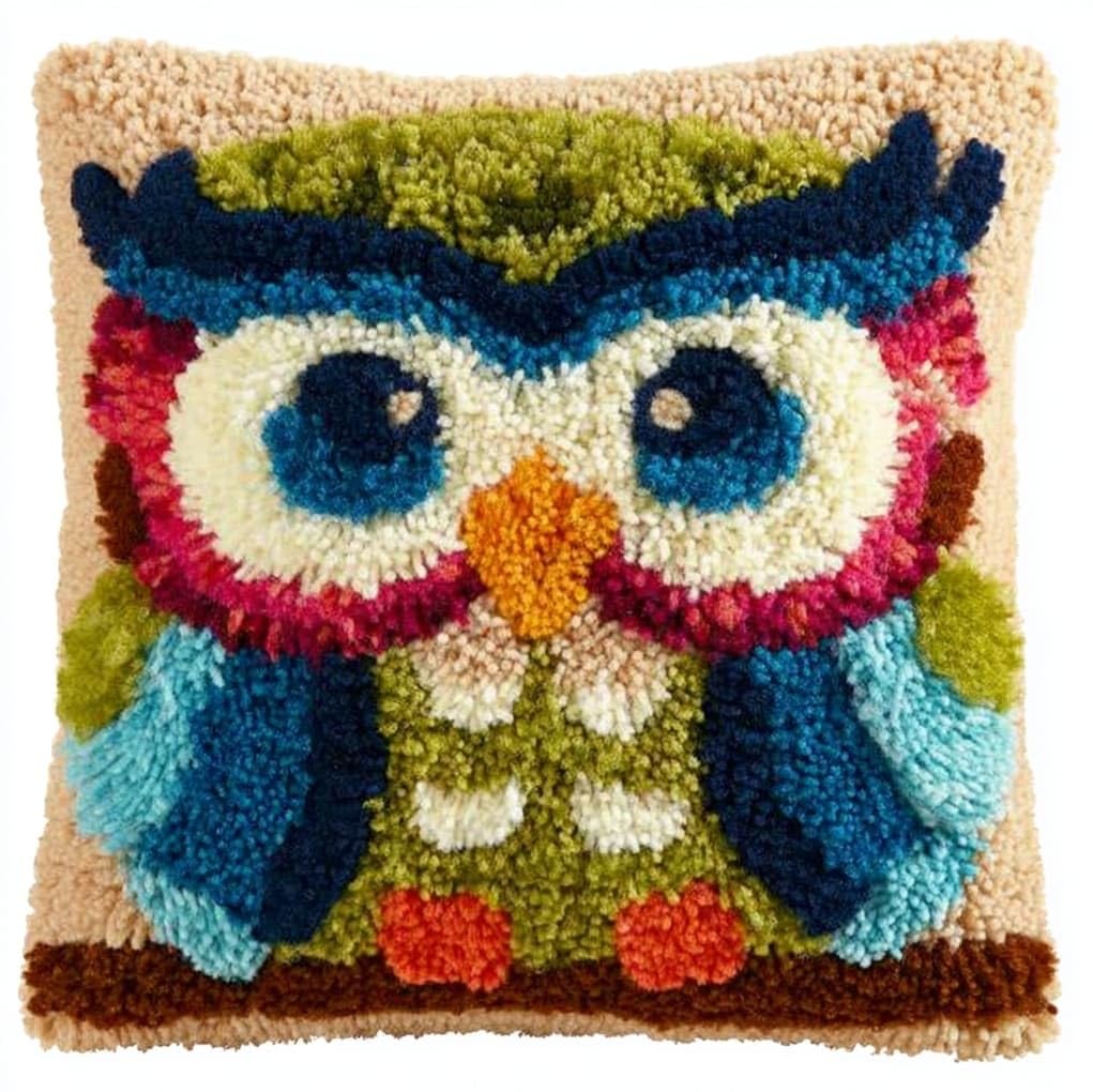 AxiangziK Latch Hook Crochet Cushion Kit,owl