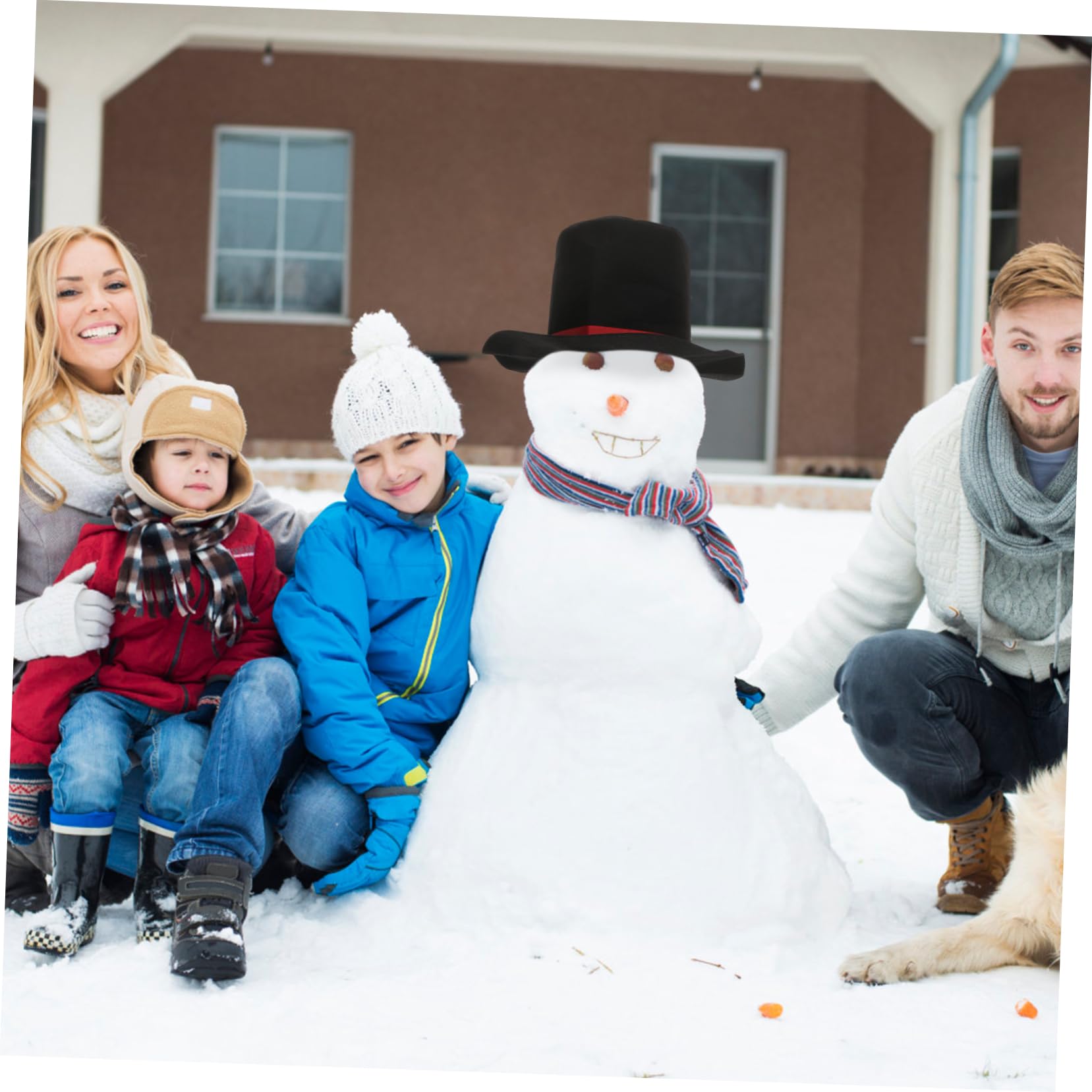 CALLARON 4 Juegos De Suministros De Vestir De Muñeco De Nieve Manualidades Gorro De Decoración De Muñeco De Nieve Nariz De Zanahoria Sombrero De Hombre De Nieve De Navidad Sombrero De