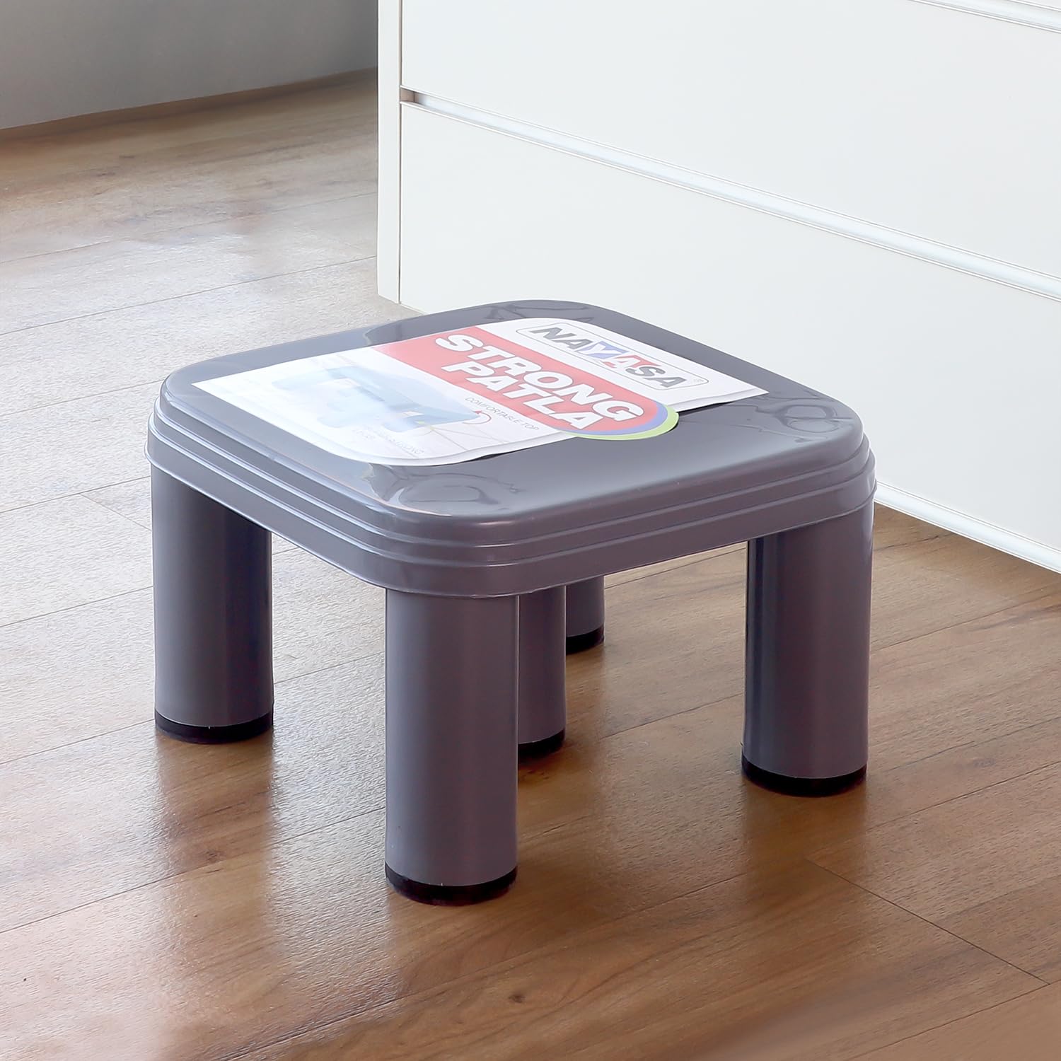 Nayasa Strong Patla | Durable Stool for Home | Light Weight | Multipurpose Stool for Kitchen and Bathroom | Grey (515)-image-40