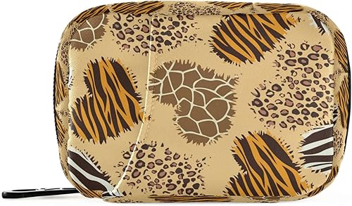 Miniatura 1 de xigua Organizador de bolsa de medicina de viaje con estampado de leopardo y estampado de cebra de corazón, tamaño compacto, contenedor portátil de