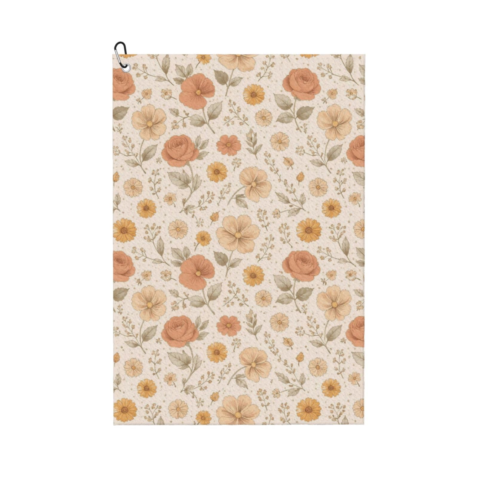 Oudrspo Vintage Floral Seamless Pattern Multi-Functional Golf Towel | Absorbent Quick Drying 16x24in