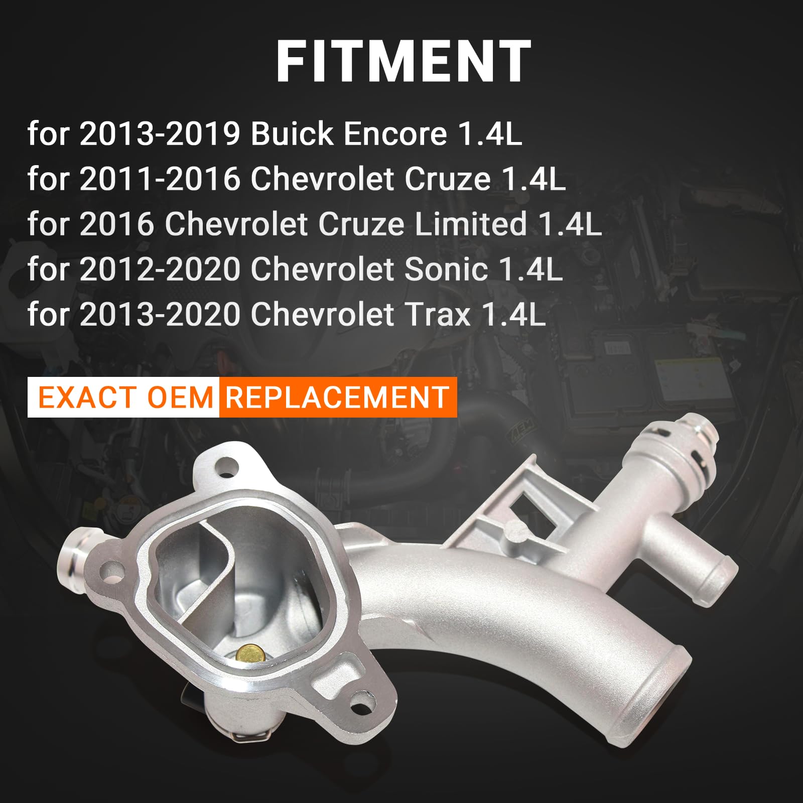 Upgraded Aluminum Thermostat Housing Assembly For Buick Encore / Chevy Cruze / Sonic / Trax 1.4L