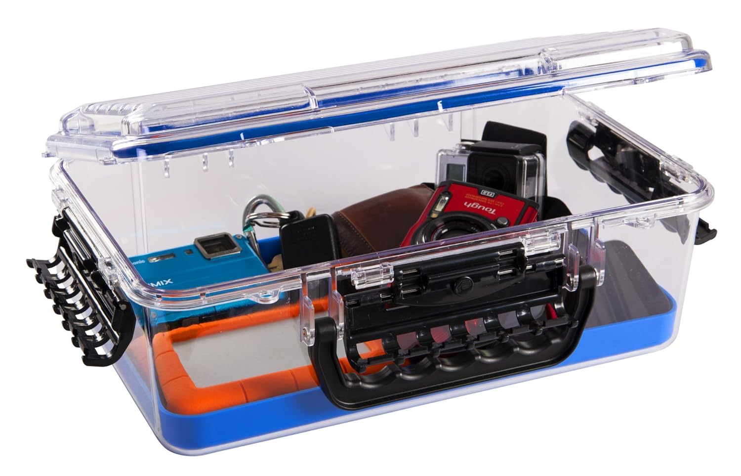 Plano Guide Series 3700 Field Box Waterproof Case, Blue, Large, With Wrist Strap for Boat, Kayak, and Camping, Outdoor Gear Storage & 3440-10 Stowaway (3400 Series)