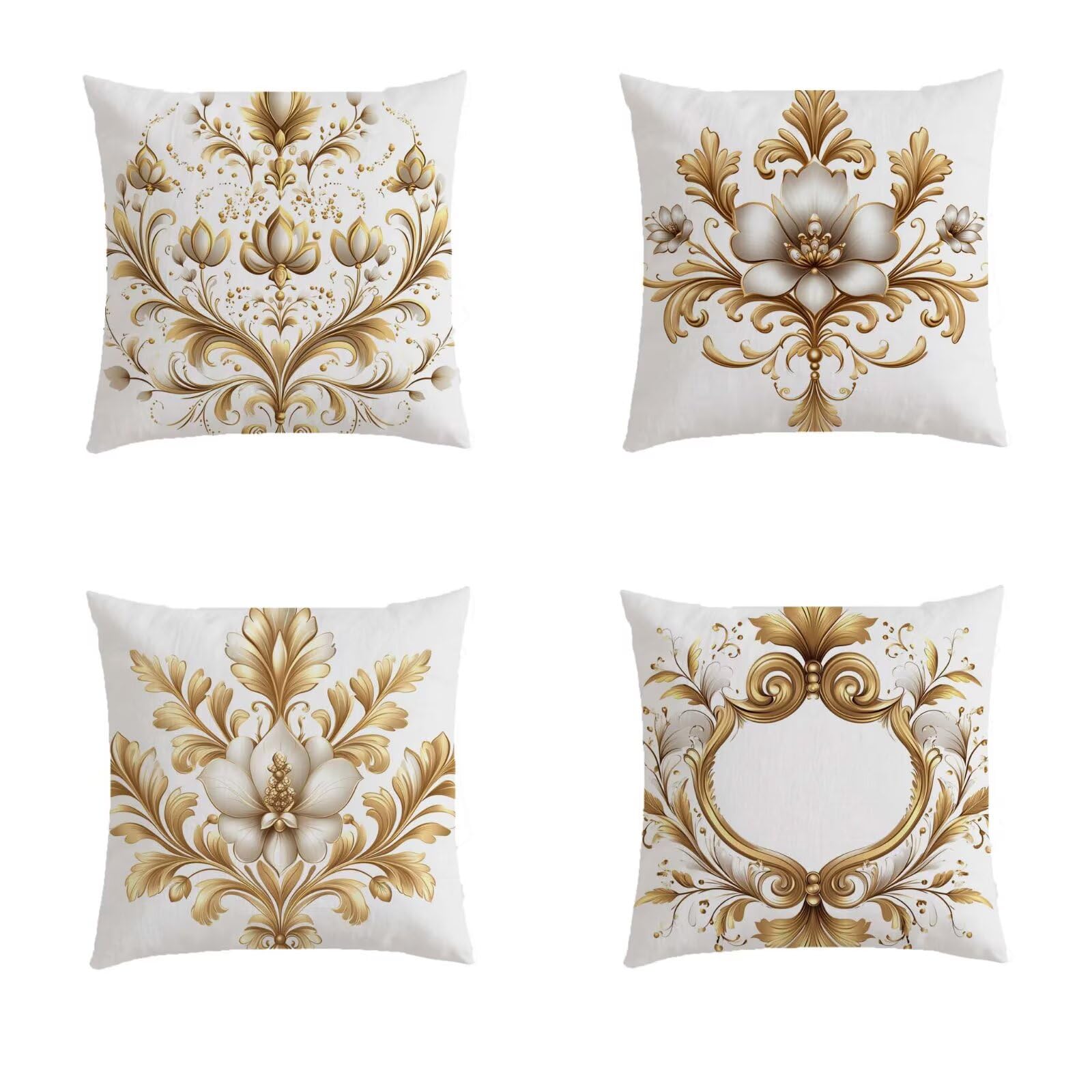 Housse coussin 70x70cm crème imperméable pour salon de jardin extérieur bohème S804