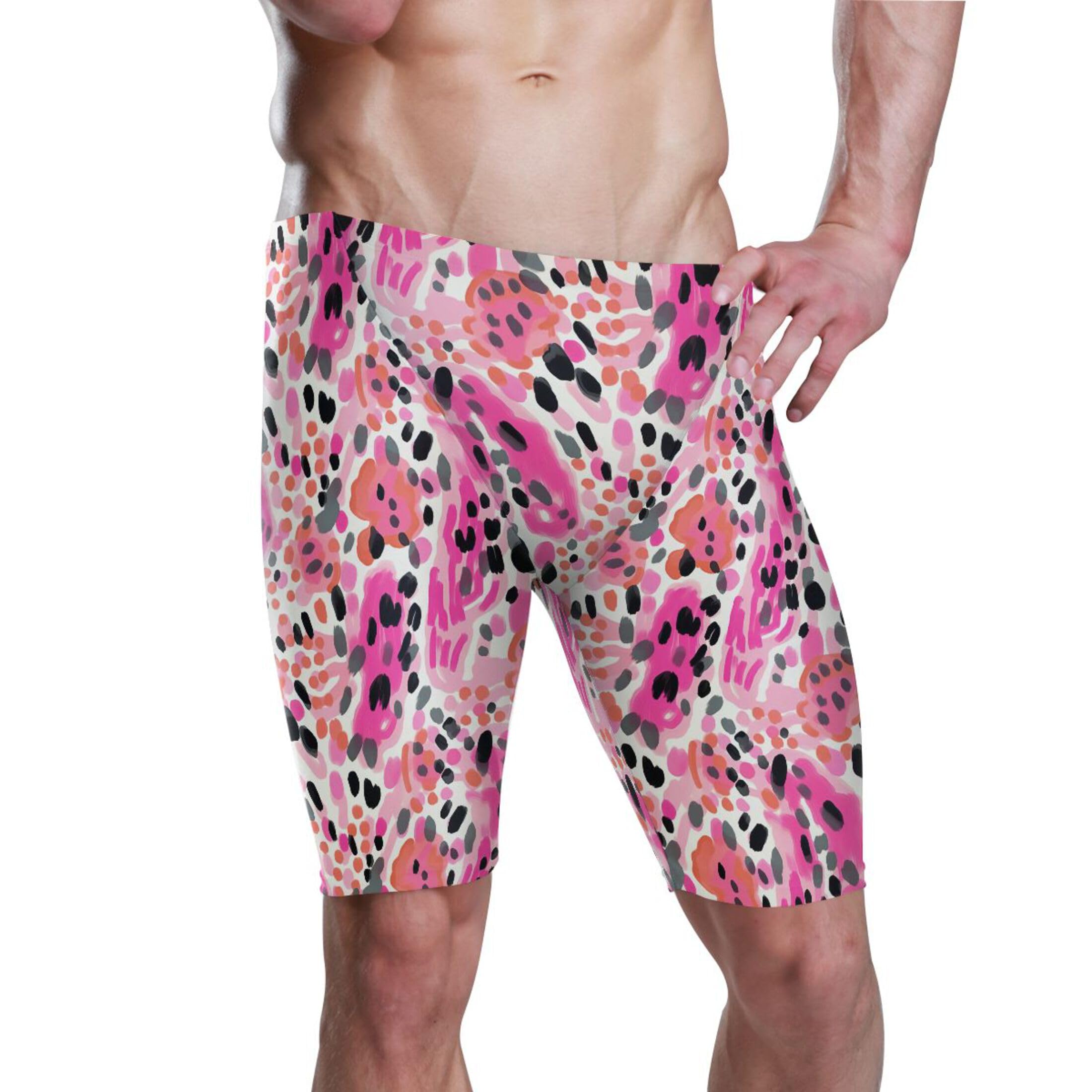 UMIRIKO Pink Leopard Mens Swim Jammers Swimsuit XL B0402850