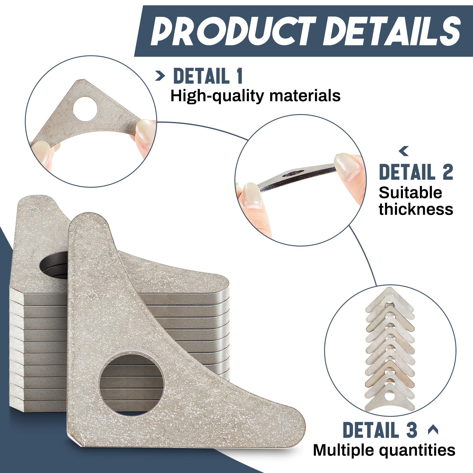 Yaocom 20 refuerzos de acero de 1 agujero de 1 7/8 x 1 7/8 pulgadas de alto – 1/8 pulgadas de grosor en placa base triangular para soporte estructural