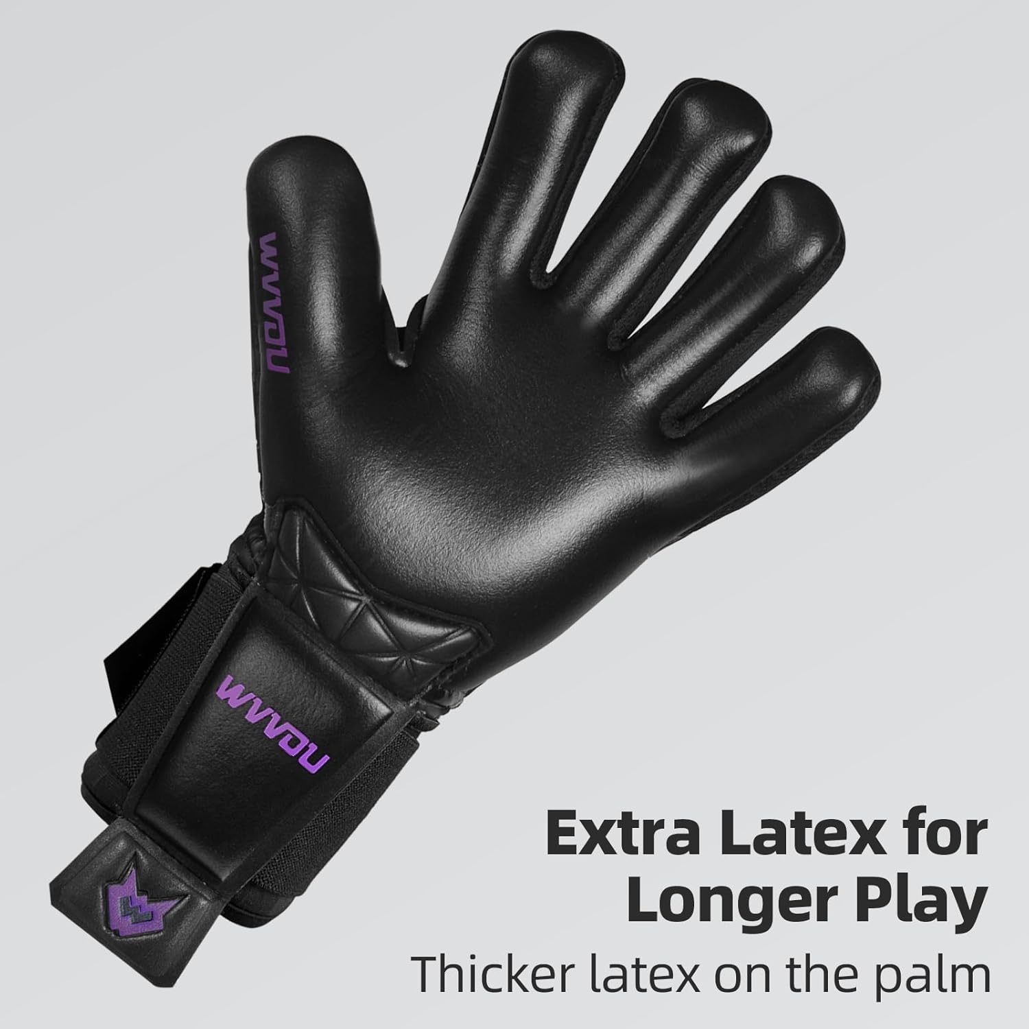 WVVOU Soccer Goalie Gloves for Adults and Youth, High Performance Goalkeeper Gloves with 5 Detachable Finger Saves, Soccer Gloves with 4mm Sticky Latex Palm - Image 6