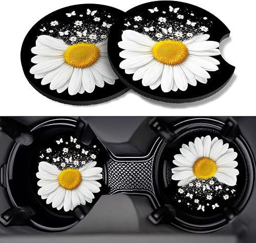 Miniatura 24 de Posavasos para automóvil, paquete de 2 posavasos para automóvil, 2.75 pulgadas, antideslizantes y absorbentes, para portavasos de automóvil,