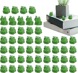 ミニチュア カエル | 50個セットのリアルでかわいい樹脂製動物モデルフィギュアコレクション,カエル ミニチュア フィギュア - テラリウムや苔庭の景観用、家庭の飾り付け、誕生日パーティーのファボーやお土産、デスクのデコレーションオーナメント、子供から大人まで、女性男性問わずに楽しめるギフトアイテムとして