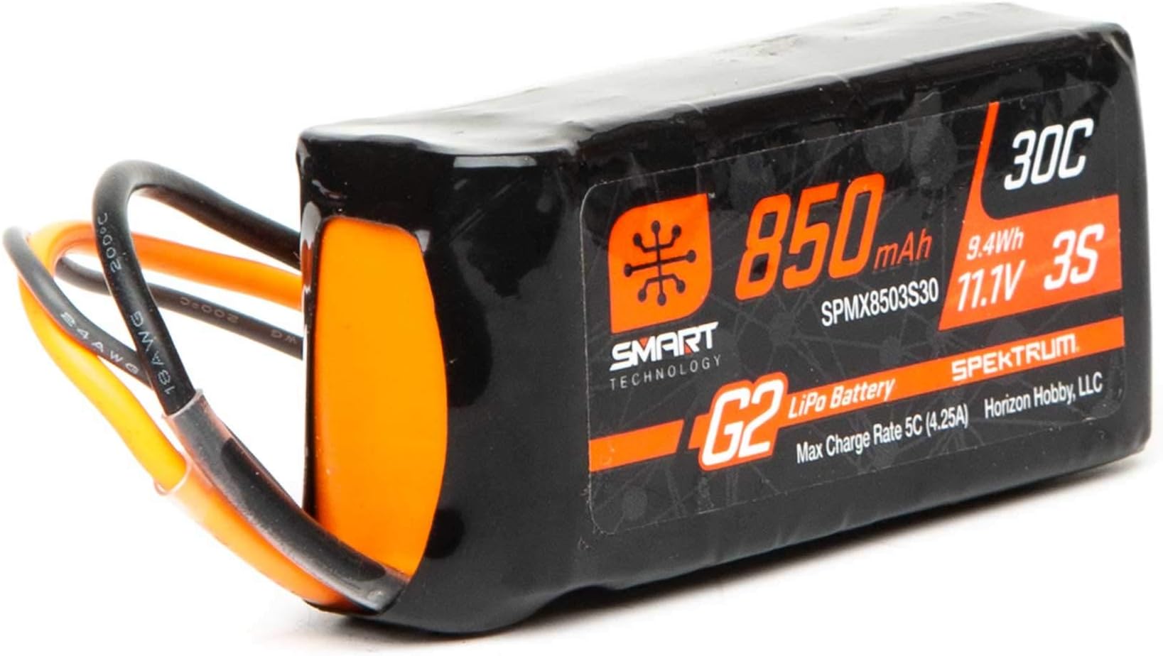 11.1V 850mAh 3S 30C Smart G2 LiPo Battery: IC2