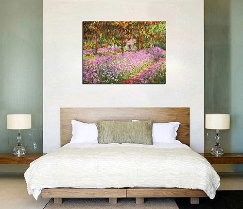 Miniatura 3 de Irises in Monet's Garden - Lienzo impreso en lienzo envuelto en galería - Reproducción de pintura impresionista de Claude Monet - Arte floral listo