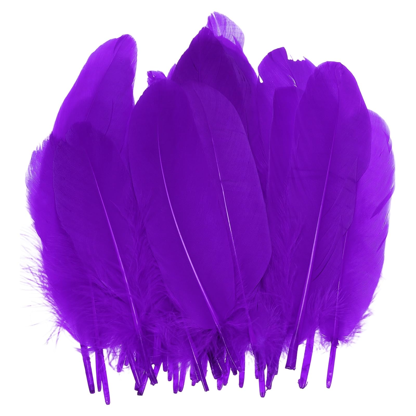 PATIKIL 6-8 Inch(15-20 Cm) Feathers, 100 Pack Long Artificial Goose Feather Dream Catcher DIY Natural Goose Women Hats Trimming for Wedding Party Crafts, Dark Purple