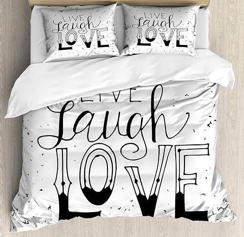 Miniatura 9 de Ambesonne Juego de funda de edredón de mediados de siglo, colibrí volador y árboles coloridos, naturaleza simple, enfoque de arte modernista, juego