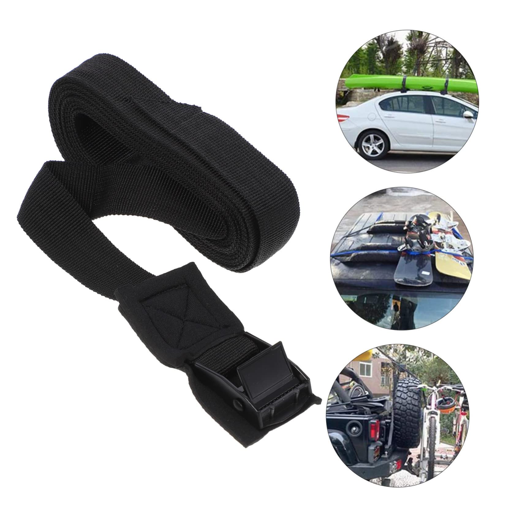 DECOMELODY Kayak Roof Straps 2 Pcs Car Luggage Bind Belt Polyester Trailer Tie Down Straps