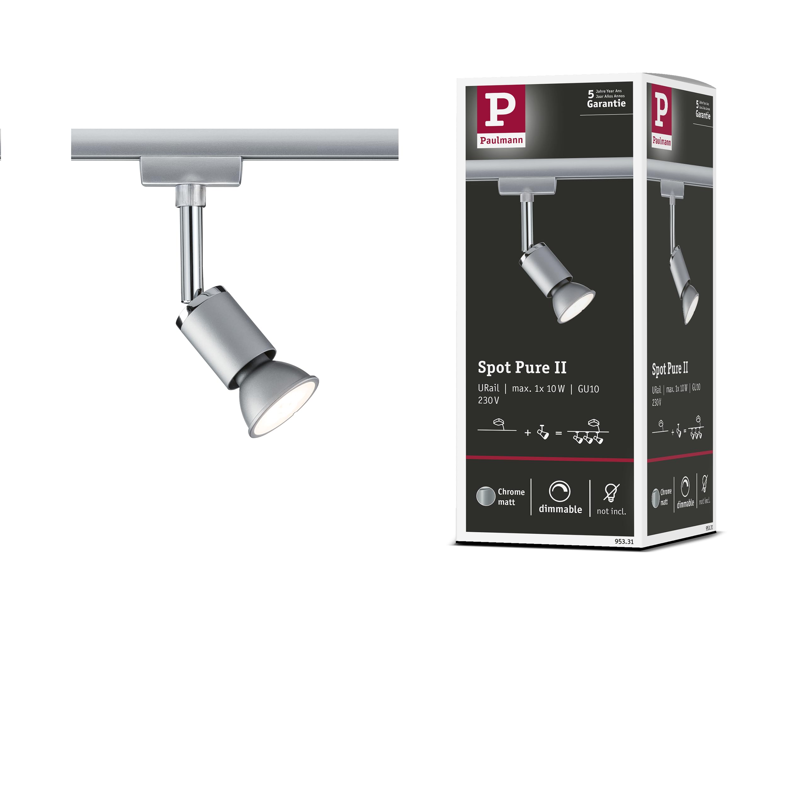 Paulmann Urail Pure Ii Spotlight, Matt Chrome