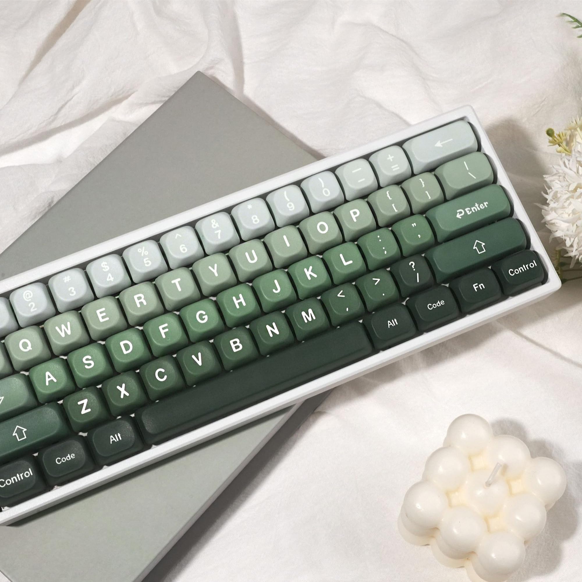 Gradient MOA Profile Keycap 132 klawisze PBT Top Print pięciostronny Dye Sub niestandardowe nasadki klawiszy do klawiatury mechanicznej 60 75 100% MX (szary 132)