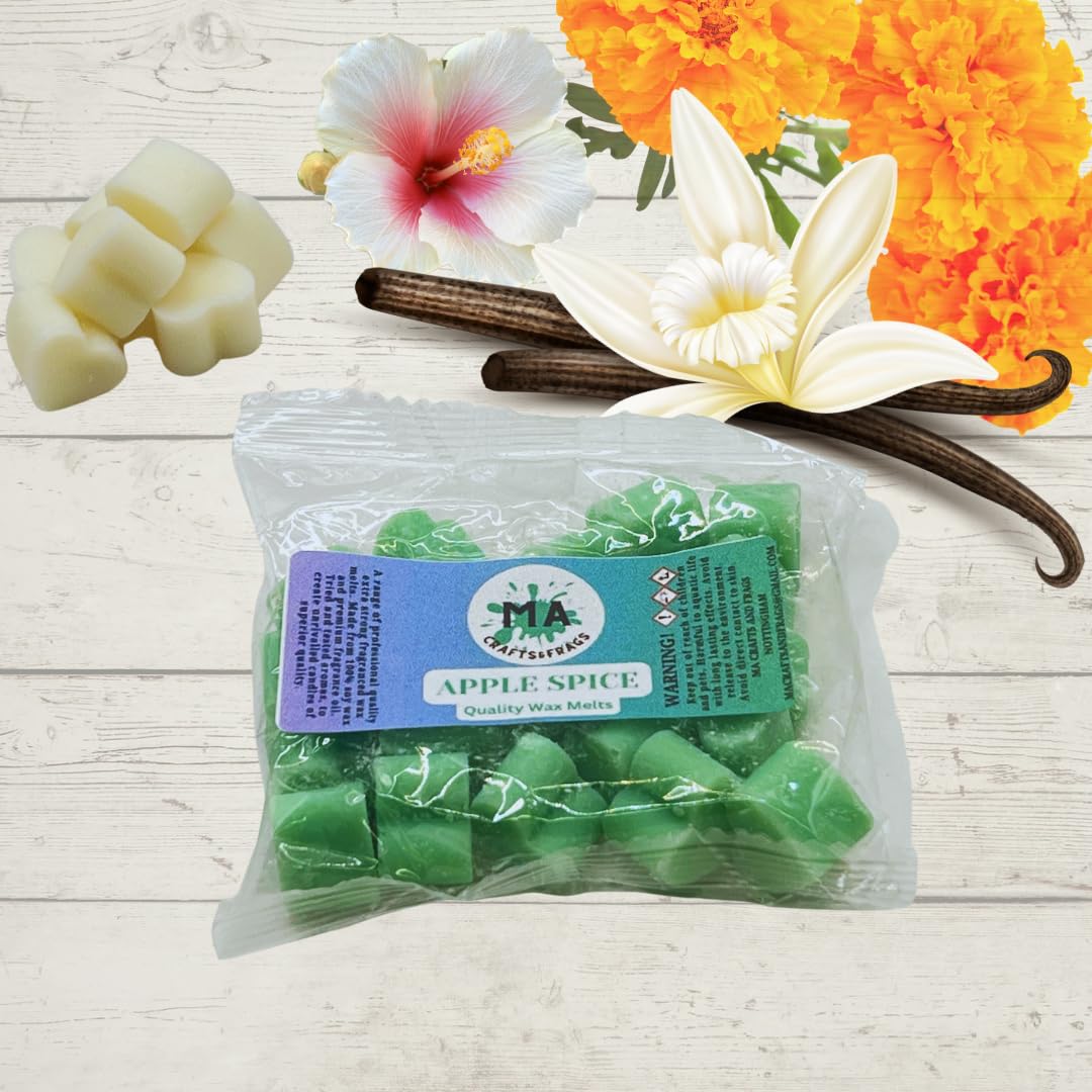 20 x Highly Scented Wax Melts Mini Hearts Handmade, Cruelty Free, Vegan Many fragrances (Apple Spice)