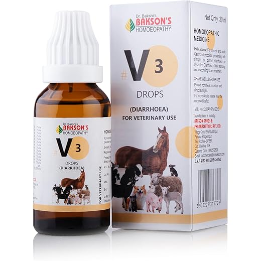 Bakson V-3 Diarrhoea Drops for Pets 30ML