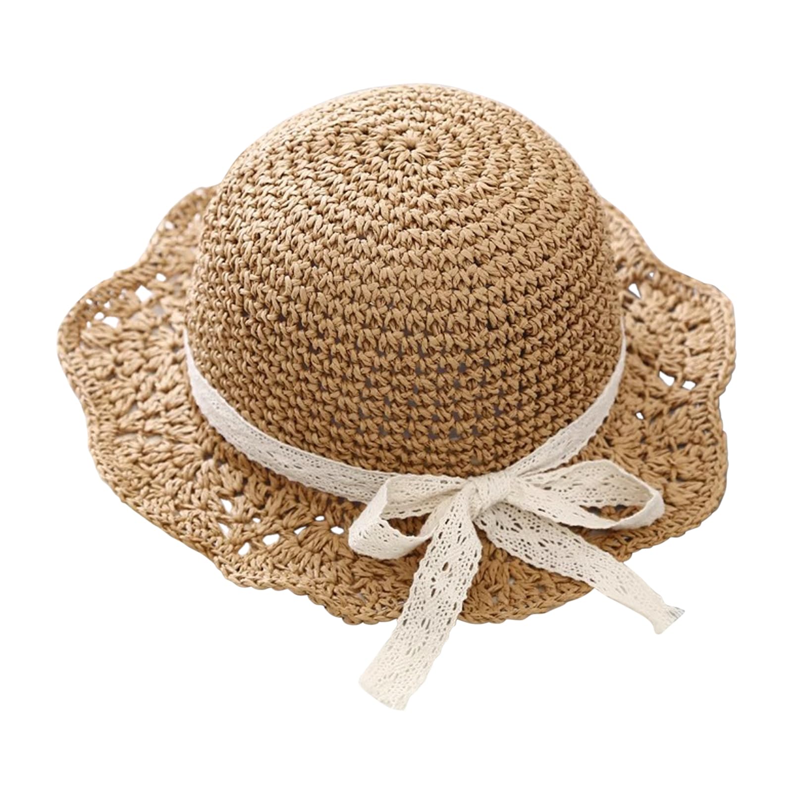 Sombrero de paja para niñas con gafas de sol redondas de flores, plegable de verano, ala grande, girasol, lazo, playa, sombrero de paja para niños, 2-6T