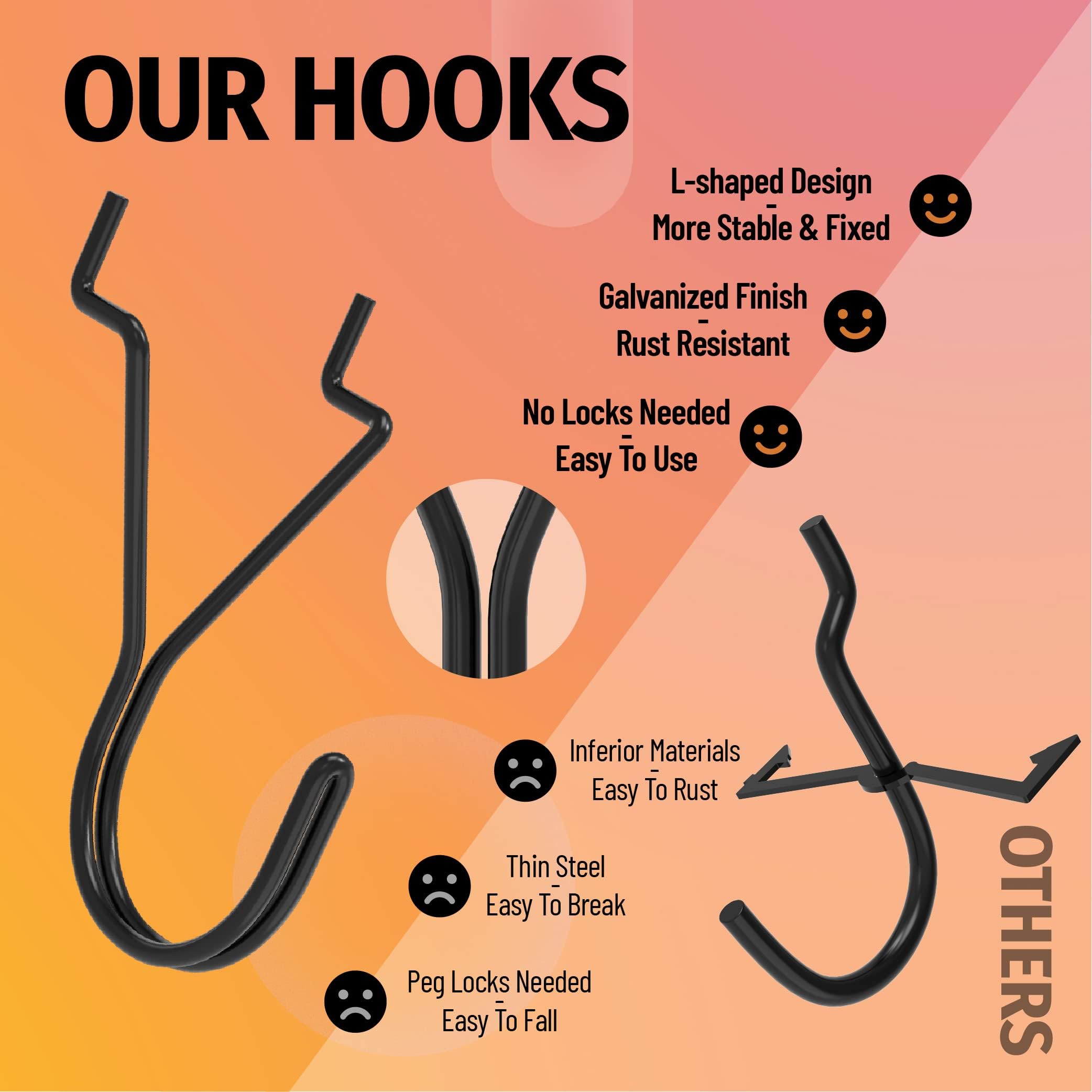 HUHOLE 40 Pack 1 Inch Black Pegboard J Hooks — Amazon image 2