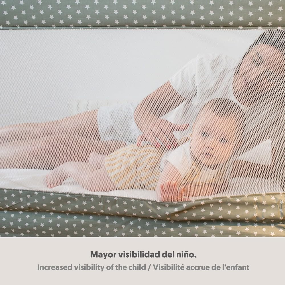 Interbaby Sponda Letto Bambini Pieghevole 150 cm | Barriera Anticaduta con Sbarra Letto | 18 mesi–5 anni | Compatibile Letto Singolo e Matrimoniale | Stella