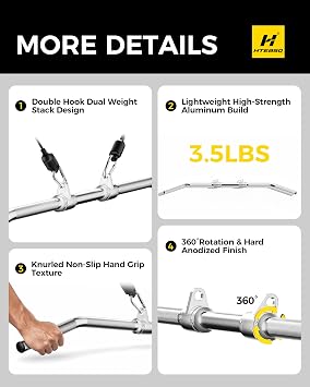Lat Pull Down Bar 48 Lat Pulldown Attachment - Hard-Anodized Aluminum