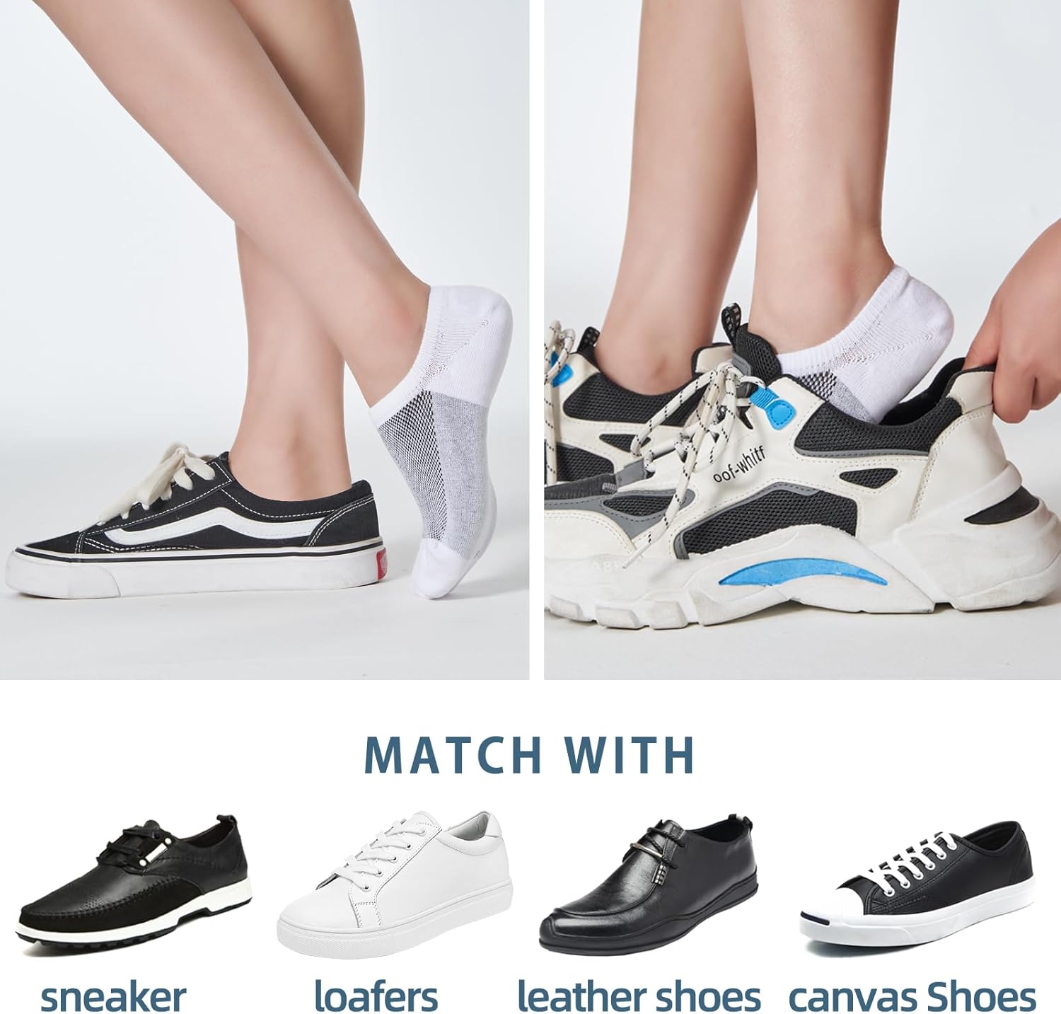 ATBITER No Show Socks Men and Womens Low Cut Ankle Short Socks Invisible Athletic Socks With Non-Slip Grip - Image 2