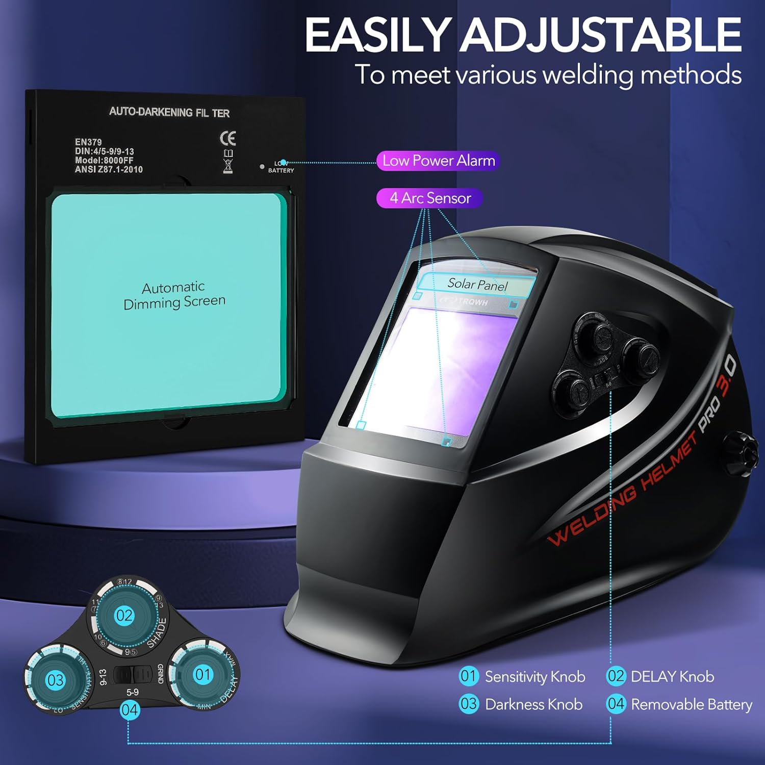 TRQWH True Color Welding Mask Features