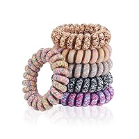 Vista 30 de Lazos para el cabello en espiral para soportes gruesos para cola de caballo (paño marino, 12 piezas) – sin arrugas para todo tipo de cabello