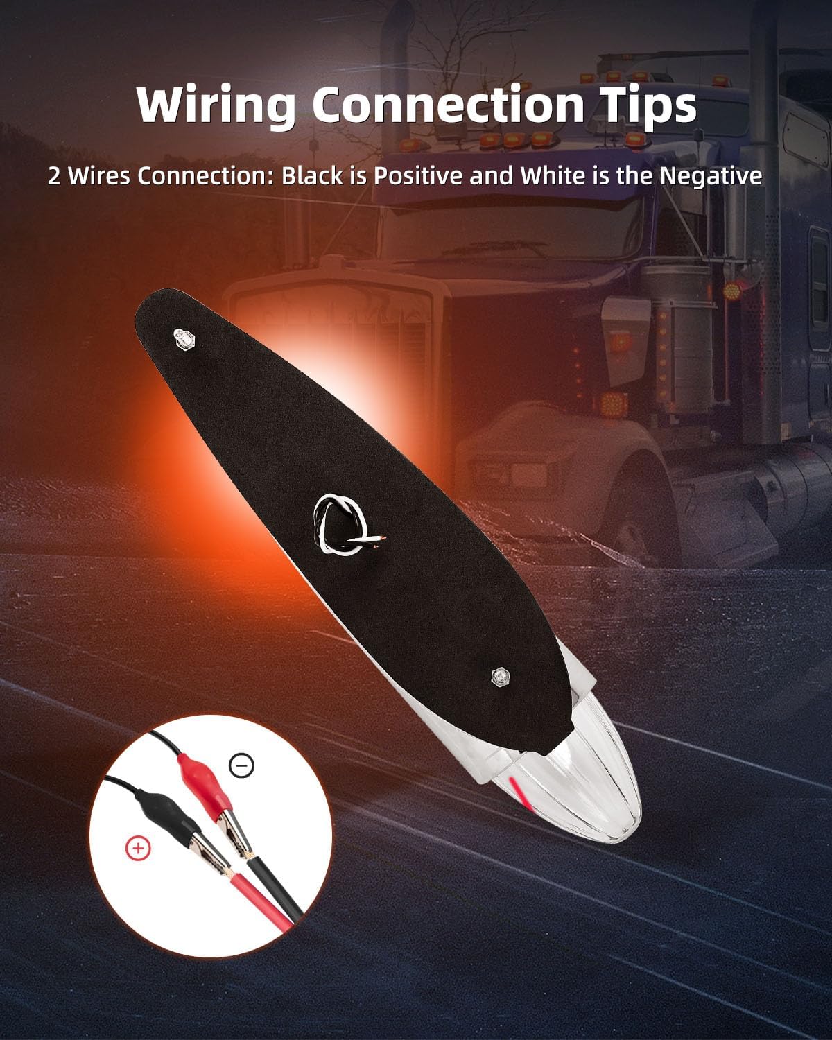 5 x 17 LED Chrome Truck Roof Lights Amber Torpedo Cab Marker Roof Running Top Lights Assembly Heavy Duty Trucks Replacement for Peterbilt/Freightliner/Mack Clear Lens (5 pcs)