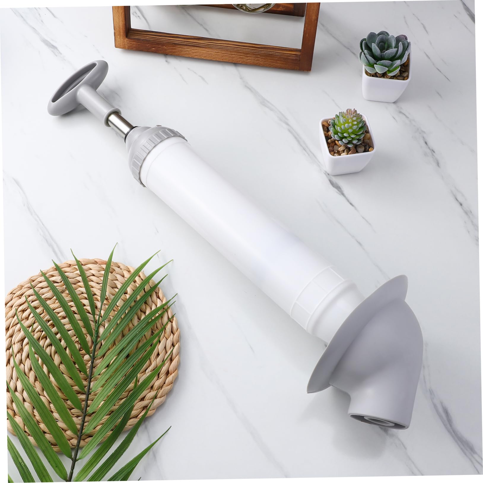 VILLCASE Stura WC ad Alta Pressione, Pompa per Sturare Lavello e Toilette, Acciaio Inox e Pp, Bianco, per Bagno e Cucina